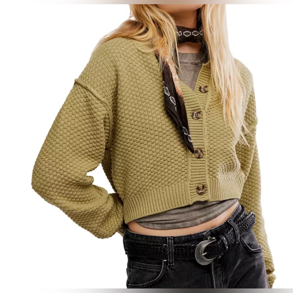 Free People Women's Lila Slouchy Cardigan Sweater-Size Medium